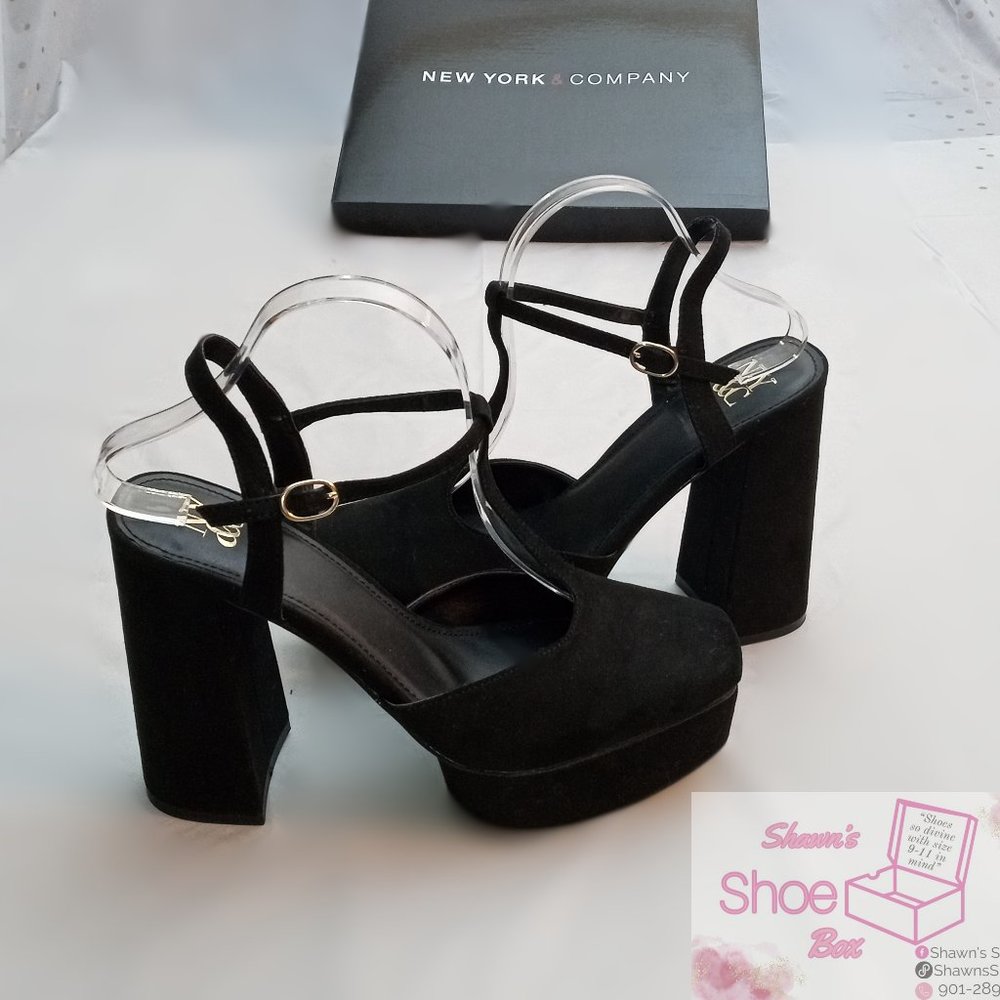 Black Chunky Platform Heel
